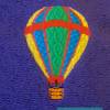 Handtuch, lila, 50x100 cm, mit "Heißluftballon" und nach Wunsch mit Namen Bild 2
