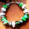 Armband, Module, Beads. Modularmband, sillber,grün, weiss,  Perlenarmband,2 Bild 2