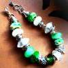 Armband, Module, Beads. Modularmband, sillber,grün, weiss,  Perlenarmband,2 Bild 3