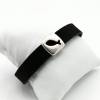 Leder-Armband, mit Fisch in schwarz silber für Kommunion Konfirmation, 18 cm lang plus Verlängerungkette Bild 2