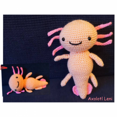 Amigurumi Häkelanleitung für Axolotl Leni
