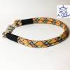 Leine Halsband Set gelb, orange, graublau, schwarz für mittelgroße Hunde Bild 5