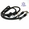 Leine Halsband Set schwarz silber sehr edel mit Kristallstein, für mittelgroße Hunde, verstellbar Bild 3