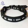 Leine Halsband Set schwarz silber sehr edel mit Kristallstein, für mittelgroße Hunde, verstellbar Bild 9
