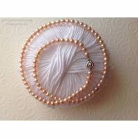 Perlenkette mit Silberschnecke als Verschluss, Zuchtperlencollier, Halskette, Geschenk für Frauen, Brautschmuck Bild 1
