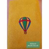 Handtuch, gelb, 50x100 cm, mit "Heißluftballon" und nach Wunsch mit Namen Bild 1