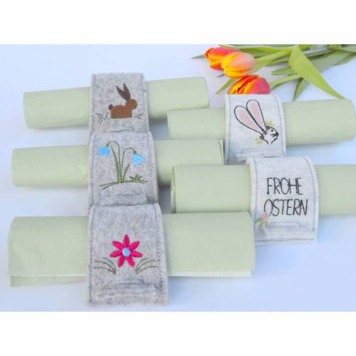 Stickdatei Serviettenringe ITH Ostern 5 Motive 13x18cm