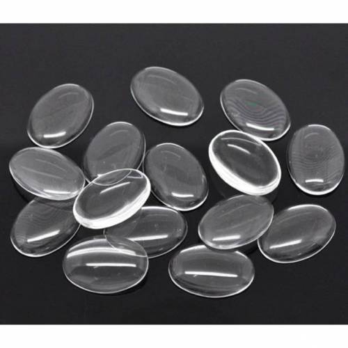 10 oder 50 Stück klare Cabochons-Kuppelsteine-Glassteine, oval
