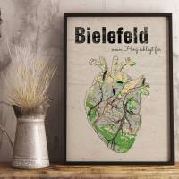 Stadtkarte BIELEFELD - Deine Lieblingsstadt I Digitaldruck Stadtplan citymap City Poster Kunstdruck Stadt Karte Bild 1