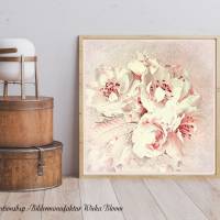 APFELBLÜTE Blumenbild auf Holz Leinwand Kunstdruck Baumblüte Wandbild Landhausstil Shabby Chic Vintage Style Romantisch Bild 4