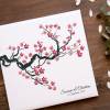 Gästebuch Hochzeit Fingerabdruck Leinwand Personalisiert Chinese Cherry Brautpaar Geschenk Hochzeitsdekoration Namen 50x50 cm Keilrahmen Bild 7