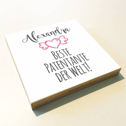 Holzbild "Bester Papa" personalisiert Geschenk Spruch