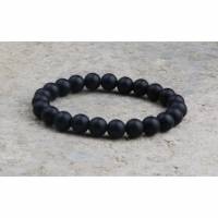 Black Onyx Mono. Das Armband für Männer aus schwarzen Perlen. Bild 1