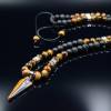 Herren Halskette aus Edelsteinen Tigerauge Onyx Lava Hämatit mit Anhänger, Länge 60 cm Bild 4