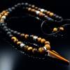Herren Halskette aus Edelsteinen Tigerauge Onyx Lava Hämatit mit Anhänger, Länge 60 cm Bild 6