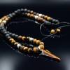 Herren Halskette aus Edelsteinen Tigerauge Onyx Lava Hämatit mit Anhänger, Länge 60 cm Bild 8