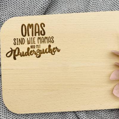 Oma Brett Frühstücksbrett Schneidebrett Vesperbrett Brotbrett Brotzeit Weihnachten Geschenk Geburtstag Familie Küche