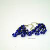 Ohrringe, #Ohrhänger "Blüten" #royalblau, 5 cm Bild 4