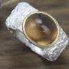 Breiter Ring aus Silber 925/- mit Rauchquarz, Knitterring, ca 10-11 mm Bild 2