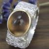 Breiter Ring aus Silber 925/- mit Rauchquarz, Knitterring, ca 10-11 mm Bild 3