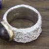 Breiter Ring aus Silber 925/- mit Rauchquarz, Knitterring, ca 10-11 mm Bild 5