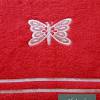 Gästetuch, 32X50, rot, mit Stickmotiv "Schmetterling" Bild 2