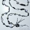 Knotenkette in Grau, Anthrazit und Schwarz - mit herzförmigen Perlen - Umfang 134 cm Bild 7