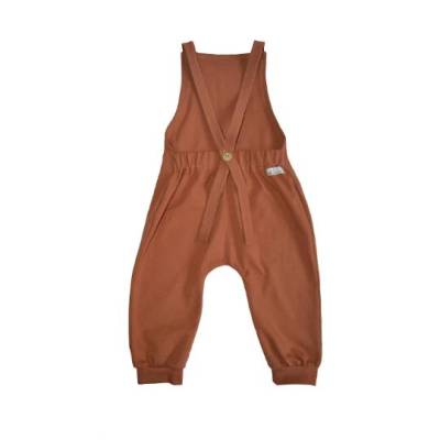 aCaso BIO Latzhose Baby Kinder Dungaree Bio Jersey von Stoffonkel in karamell