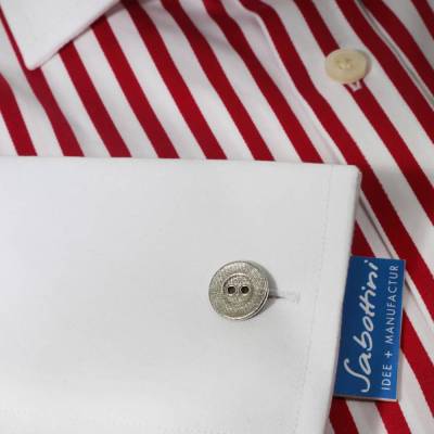 "Wäscheknopf" als feine 925 Silber-Manschettenknöpfe, der etwas andere Hemdenknopf