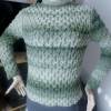 Handgestrickter lässiger Sweater für Frauen/ Grüntöne / extravagantes Muster/ handgestricktes Unikat Bild 5