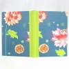 Notizbuch, Blumen, grün, blaugrau, DIN A5, 150 Blatt, handgefertigt Bild 2