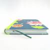 Notizbuch, Blumen, grün, blaugrau, DIN A5, 150 Blatt, handgefertigt Bild 3
