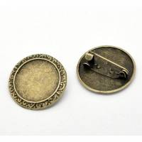 2 Broschennadeln  ,Broschen, Nadeln Anstecknadel, bronze,  26 mm , 17332 Bild 1