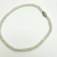 romantische Damen-Halskette aus Silberdraht, Perlenkette, Collier, Silberkette, Halskette von bcd manufaktur Bild 9