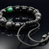 Herren Armband aus Edelsteinen Lava Achat und Onyx mit Knotenverschluss, Makramee Armband, 10 mm Bild 6