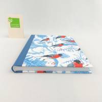 Notizbuch, DIN A5, Dompfaff, blau weiß rot, 100 Blatt, handgefertigt Bild 3