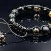 Herren Armband aus Edelsteinen Onyx Lava Achat und Rauchquarz mit Knotenverschluss, Makramee Armband, 10 mm Bild 9