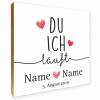 Holzbild "Du & Ich" personalisiert Geschenk Namen Holzschild, 15x15 cm aufhängen o. hinstellen Liebe Paar Hochzeit Dankeschön Wandbild Bild 5