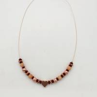 Perlen-Halskette mit Hämatit und Jadeperlen in rosé gold 45 cm plus Verlängerungskette Bild 5