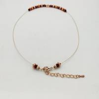 Perlen-Halskette mit Hämatit und Jadeperlen in rosé gold 45 cm plus Verlängerungskette Bild 6