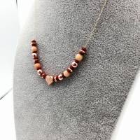Perlen-Halskette mit Hämatit und Jadeperlen in rosé gold 45 cm plus Verlängerungskette Bild 9