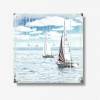 SEGELTÖRN maritimes Wandbildauf Holz Leinwand Kunstdruck Landhausstil Segelboote Vintage Style Shabby Chic online kaufen Bild 4