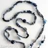 Knotenkette mit Perlen in Blau Grau Schwarz Umfang 140 cm Bild 5