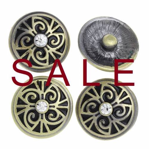SALE! Druckknopf, Button, Druckknopfbutton,Gr. L, Metall Strass und Emaille, bonzefarben, statt 4,99 Euro jetzt 1,99 Euro