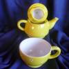 Süße gelbe Teekanne mit Tasse für 2 Tassen Tee Bild 10