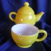 Süße gelbe Teekanne mit Tasse für 2 Tassen Tee Bild 7