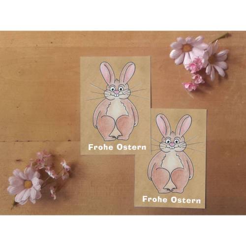 Oster Geschenkanhänger stehender Osterhase Printable DIY