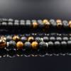 Herren Halskette aus Edelsteinen Onyx Lava Tigerauge und Hämatit mit Anhänger, Länge 61 cm Bild 5