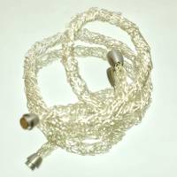 moderne Damen-Halskette gehäkelt - in sich verdreht - aus Silberdraht, Silberdrahtschmuck von bcd manufaktur Bild 1
