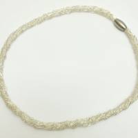 moderne Damen-Halskette gehäkelt - in sich verdreht - aus Silberdraht, Silberdrahtschmuck von bcd manufaktur Bild 9